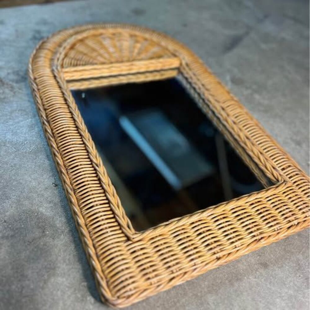 Wicker Rattan Mirror
